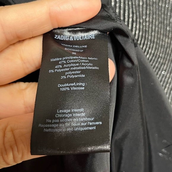 ZADIG & VOLTAIRE Vadim Deluxe Stripe Metallic Jacket - Picture 11 of 11